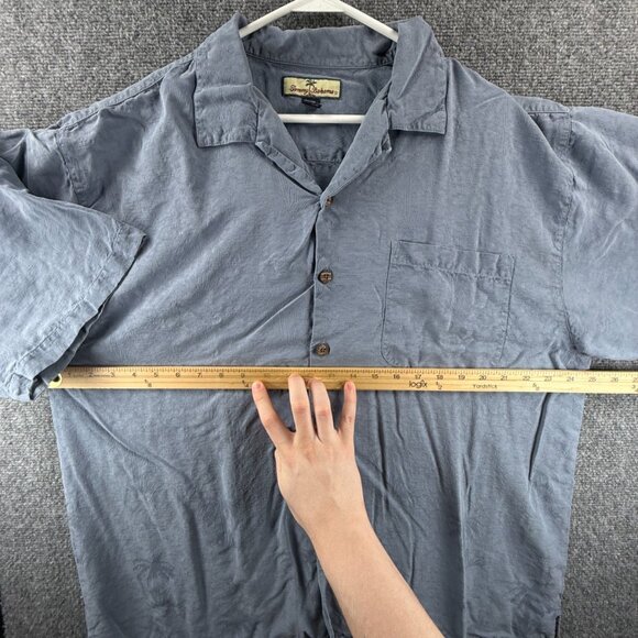 Tommy Bahama Short Sleeve Silk Floral XL Blue Hawaiian Mens Shirt Button Up - Picture 5 of 13